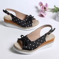 thumbnail image 6 of Hurxie Women's Comfortable Wedge Sandals Casual Espadrilles Ankle Strap Open Toe Walking Summer Shoes Black 42, 6 of 7