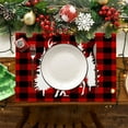 thumbnail image 4 of Seyotauo Christmas Placemats Holiday Decorations Western Style Placemats, 13x18 Inch Red Black Buffalo Plaid Table Mats, Seasonal Winter Xmas Table Decors for Farmhouse Kitchen Dining Party, 4 of 6
