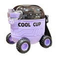 thumbnail image 2 of Naittoop Cute Water Bottle Bus Water Cup with Straw and Strap Break Resistant Detachable,Mini Car Water Bottle for School Sports Travel Purple, 2 of 6