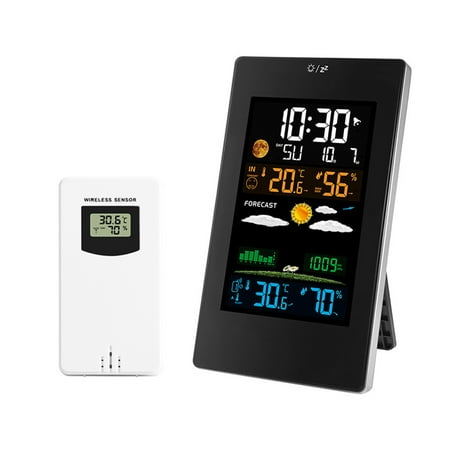 

Tomshoo Wireless Weather Station Indoor Outdoor Weather Forecaster With Sensor Digital Thermometer Hygrometer Monitor With Alarm Clock Moon Phase Adjustablt Backlight Sooze Mode
