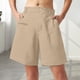 thumbnail image 2 of Ploknplq Shorts for Women,Ladies Shorts,Loose Shorts Women,Elegant Zipper Waist Suit Shorts Pants Side Business Shorts,Womens Shorts Dressy Casual,Comfy Shorts for Women Beige M, 2 of 6