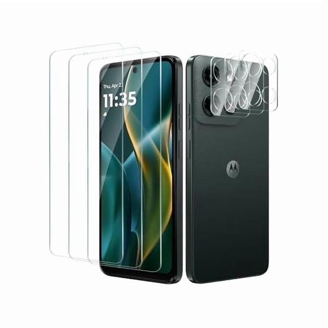 ccwmincc 3+3 Pack for Motorola Moto G 5G 2025 Screen Protector Tempered Glass with Camera Lens Protector, Protection Film 9H Hardness, Scratch Resistant, Case Friendly