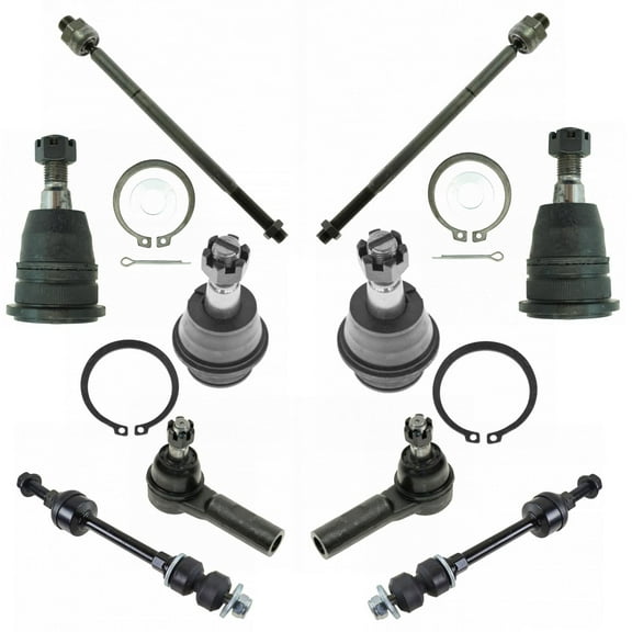 TRQ 10pc Steering Suspension Kit Ball Joints Tie Rods End Links for Ram 1500 PSA72146