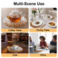 thumbnail image 2 of Ombre Brown Polka Dot Round 13 Inch Placemats Set of 6, Abstract Watercolor Geometric HeatResistant Non Slip Place Mats for Dining Table, Wipeable Braided Kitchen Table Mats for Housewarming, 2 of 9