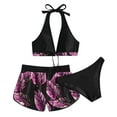 thumbnail image 4 of OAVQHLG3B Women's Swimsuit Set 3-piece Bathing Suit Bra Brief Short Swimwear Beachwear, 4 of 5