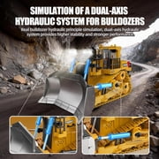 Remote Control Bulldozer Toy, 9-Channel RC Construction Vehicle with 2.4GHz Remote, Lights & Sound Effects, Realistic Engineering Truck Gift for Kids Ages 6+