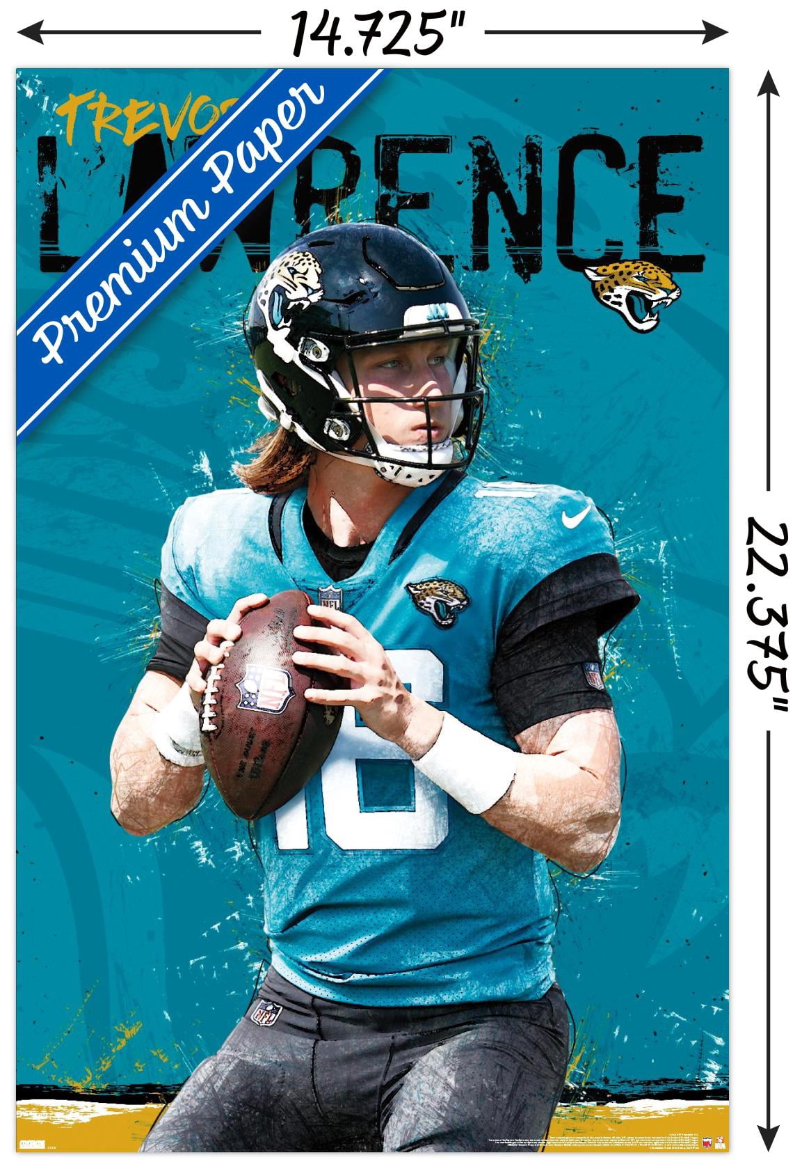 NFL Jacksonville Jaguars - Trevor Lawrence 21 Wall Poster, 14.725" x 22.375"