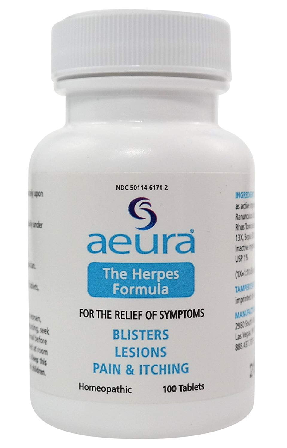 AEURA The Herpes Formula Relief for Herpes Symptoms 100