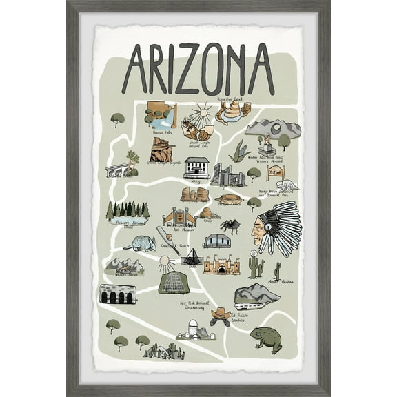 Marmont Hill Green Arizona Framed Wall Art, 8" x 12"