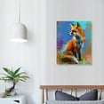 thumbnail image 4 of ONETECH Colorful Fox Canvas Wall Art Fox Portrait Painting Abstract Wildlife Animal Pictures for Bedroom Living Room Kitchen Wall Decor, 4 of 5