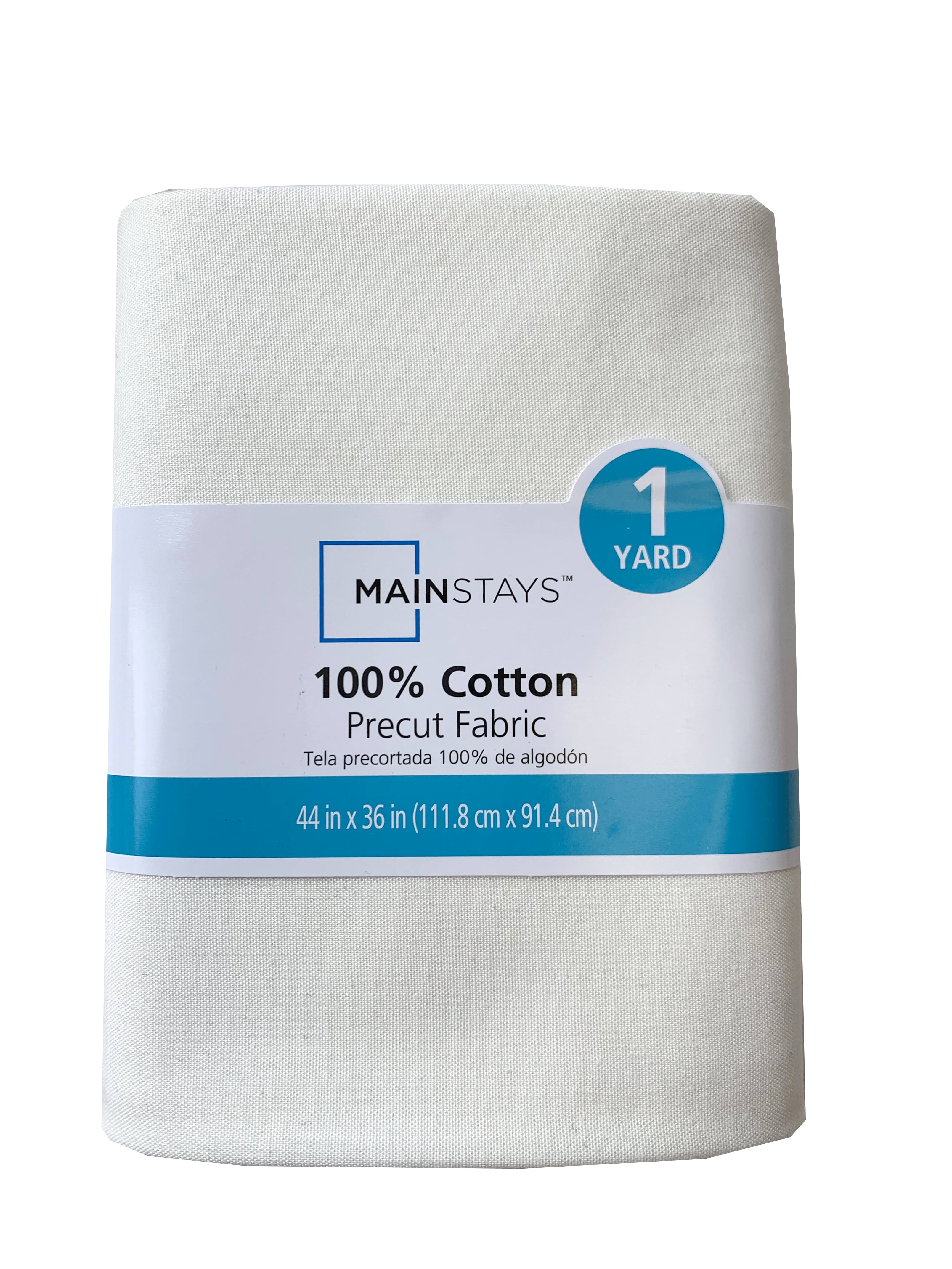 (2 pack) Mainstays 100% Cotton 1 Yard Precut Fabric Solid White