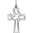 thumbnail image 3 of Sterling Silver Rhodium-Plated Polished Cut-Out Dove Cross Pendant Made In United States qc8272, 3 of 5