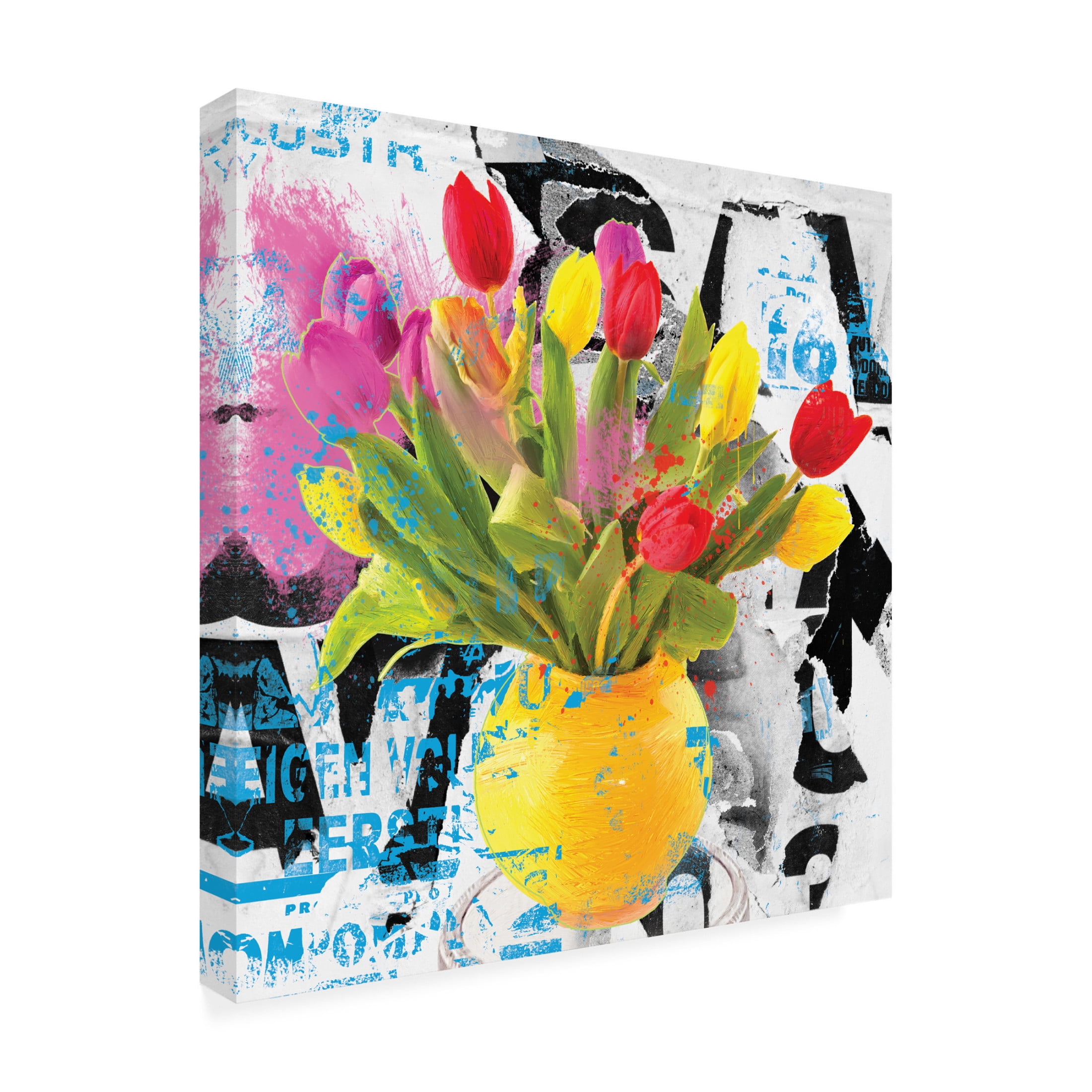 Canvas Wall Art - Porter Hastings 'Urban Bouquet 8' Wall Art for Living Room, Bedroom, or Office Décor by Trademark Fine Art - 14 x 14 Inches
