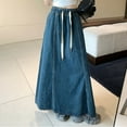 thumbnail image 6 of RUTAYY Women Casual High Waist Denim Skirt Slim Fit A-Line Jean Maxi Skirt Solid Color Flowy Swing Skirts, 6 of 9