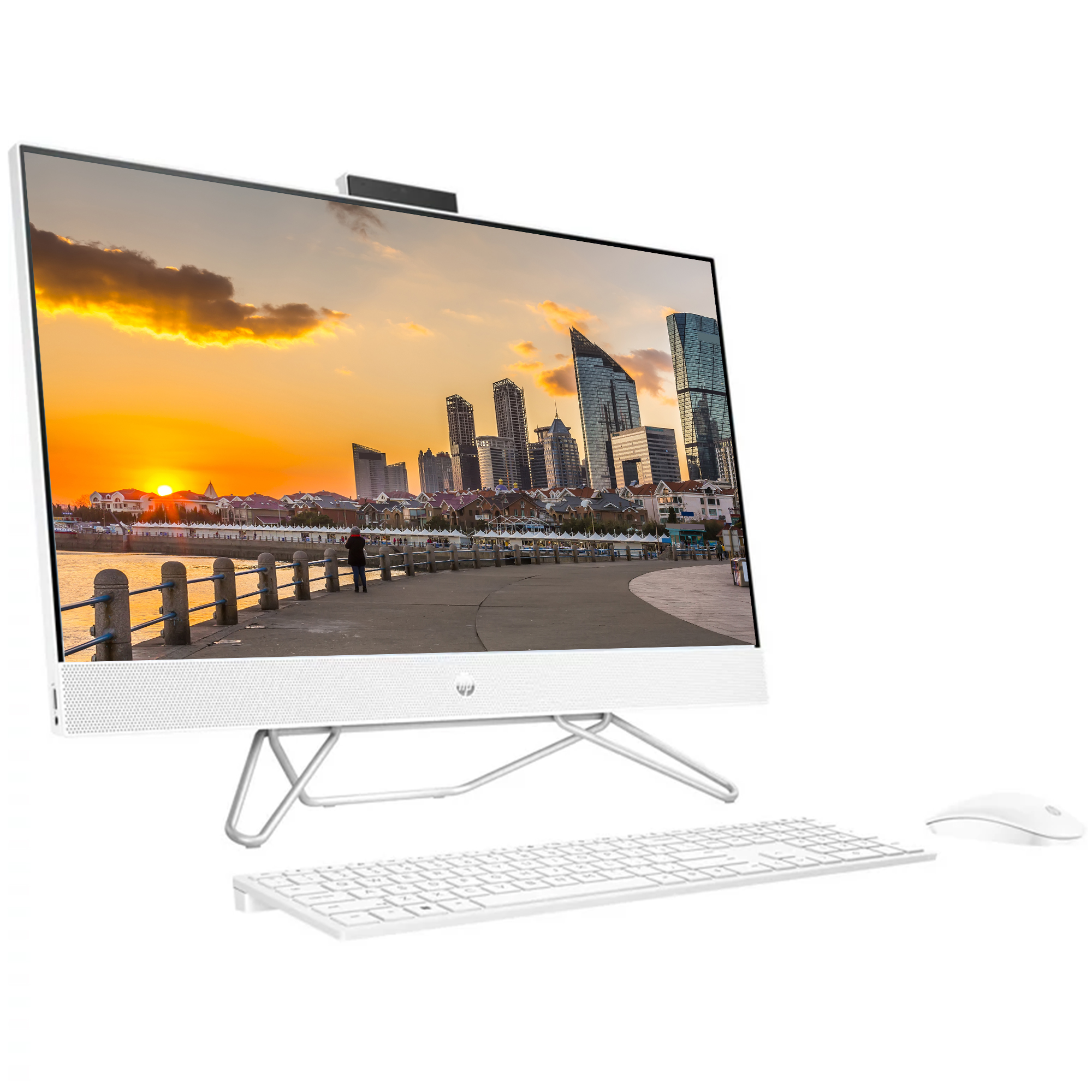 HP 27" FHD Touchscreen All-in-One [Windows 11 Pro] Business Desktop Computer PC, 8-Core AMD Ryzen 7 5700U(up to 4.3 GHz), 12GB RAM, 1TB PCIe SSD, Wi-Fi, Bluetooth, Wired Keyboard & Mouse - image 2 of 6