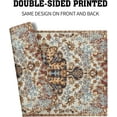 thumbnail image 5 of Ethnic Boho Placemats Set of 6 Southwest Brown Blue Carpet Woven Texture Linen Washable Kitchen Dining Table Mats Stain Heat-Resistant Desktop Decor Place Mats for Home Party Indoor 12x18 in, 5 of 6