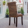 thumbnail image 2 of Pemberly Row 40"H Coastal Wicker / Rattan Dining Chair in Mahogany/Brown, 2 of 2