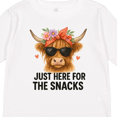 thumbnail image 4 of Inktastic Cute Highland Cow Just Here for the Snacks Boys or Girls Long Sleeve Toddler T-Shirt, 4 of 5