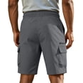 thumbnail image 3 of CCRFTGI Mens Shorts Cargo Casual Work Lounge Shorts Loose Fit Outdoor Short Drawstring Pants with Multi Pockets Dark Gray XL, 3 of 5