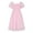 Pink, variant on Girls Chiffon Dress Flutter Ruffle Short Sleeve Kids Square Neck Frocks Navy Blue 6-13Y