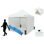 King Canopy Festival 10'x10' Instant Pop up Canopy with Side Walls and Weight Bags , 1 in. Steel Frame, White