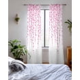 thumbnail image 3 of Pink Polka Dots Sheer Curtains 84 Inch Length 2 Panels Set for Living Room/Bedroom, Vintage Abstract Art Watercolor Kitchen Curtains Grommet Semi-Sheer Curtains Drapes Window Treatments 52"x84"x2, 3 of 7