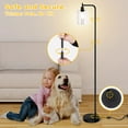 thumbnail image 4 of Industrial Floor Lamp, Dimmable Modern Standing Lamp with Clear Glass Shade, Black Tall Lamp with Remote & Foot Control, LED Bright Corner Lamp with 6W Bulb for Living Room Bedroom Office, 4 of 7