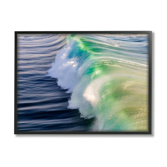 Stupell Industries Rolling Sea Waves Deep Ocean Water Photography Photograph Black Framed Art Print Wall Art, Design by Jeff Poe Photography