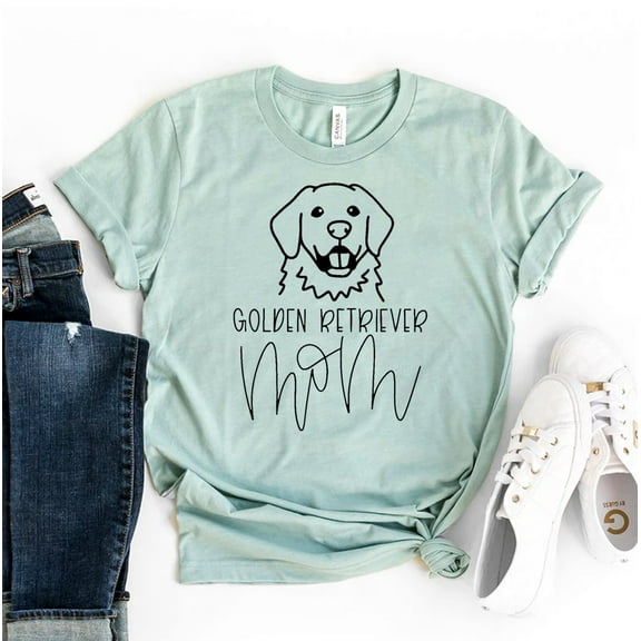 Golden Retriever Mom T-shirt Adoption Tshirt Paw Mama Tee Dog Mum Shirts Pet Owner Gift Women's Doggy Top Mother's Day Shirt