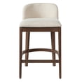 thumbnail image 3 of Christopher Knight Home 33"H Wooden Beige Upholstered Counter Stools with Curved Seat, Walnut Finish, Set of 2, 3 of 12