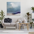 thumbnail image 2 of Overcast Ocean Splashing Waves Abstract Painting Gallery Wrapped Canvas Print Wall Art, 2 of 7