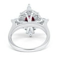 thumbnail image 4 of Vintage Wedding Ring Oval Simulated Ruby CZ 925 Sterling Silver Size 10, 4 of 5