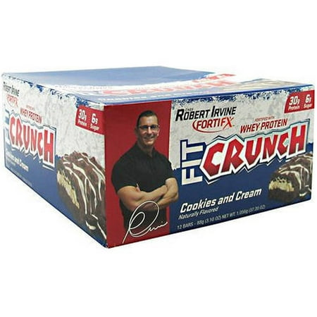 FitCrunch Protein Bar, Cookies and Cream , 30g Protein, 12