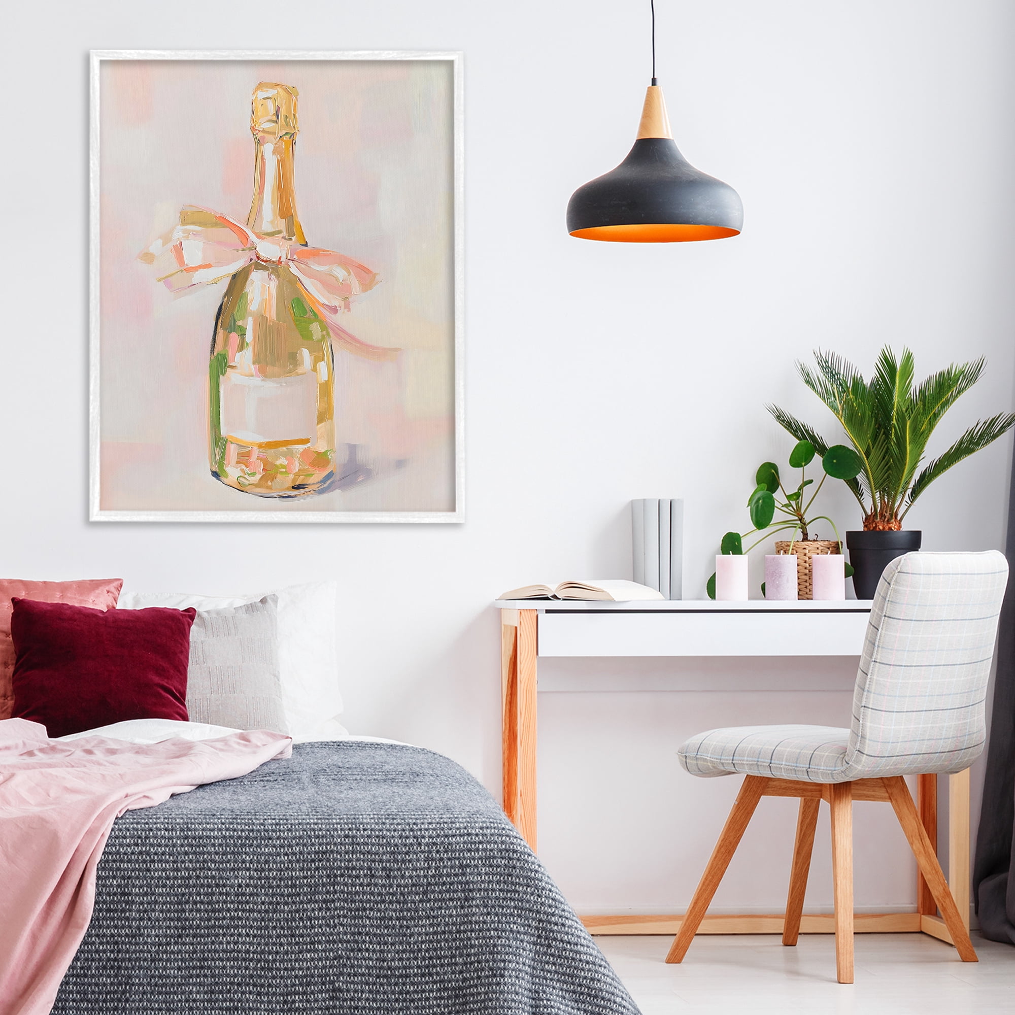 Stupell Industries Pink Champagne Celebration White Framed Giclee Art, design by The Prints Vibe