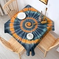 thumbnail image 2 of Orange Blue Tie Dye Mandala Pattern Square Tablecloth,Waterproof Square Table Cover,Wipeable Spillproof Washable Table Cover for Home Kitchen Party Decor 42"X42"(107x107cm), 2 of 6