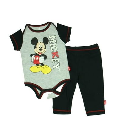 

Pre-owned Disney Boys Black | Grey | Mickey Apparel Sets size: 3-6 Months