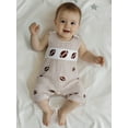 thumbnail image 4 of BemeyourBBs Baby Boy Football Embroidered Overalls Plaid Sleeveless Jumpsuit, 4 of 9