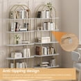 thumbnail image 4 of Bingirl 71 inch Bookshelf 5 Tier Bookcase Arched Display Racks Tall Bookshelf Freestanding Open Storage Shelf with Sturdy Metal Frame for Bedroom Living Room Home Office Bathroom Marble White, 4 of 6