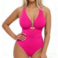 thumbnail image 7 of Roncen Tummy Control Swimsuits One Piece V Neck Slimming Bathing Suit for Women Cutout Ruched Shapewear Swimwear, 7 of 7