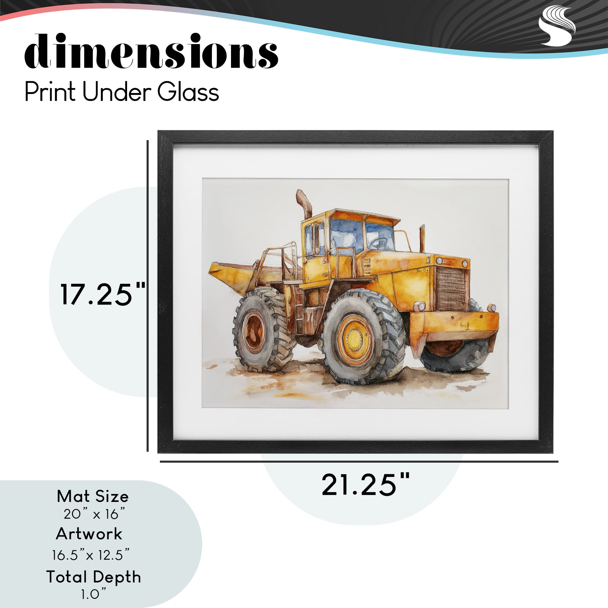 Stupell Industries Construction Truck Whimsicality Black Framed Print Under Glass, design by Steve Hunziker
