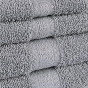 Mainstays 18 Piece 100% Cotton Towel Set, 4 Bath , 4 Hand and 10 Washcloths, Super Soft and Highly Absorbent Basic Solid Towel Set for Bathroom, Hotels, Spa and Gym – Grey