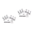 thumbnail image 6 of WORGEOUS 2pcs 3L3R Guitar String Tuning Pegs Tuners Machine Heads A-57 (Chrome), 6 of 8