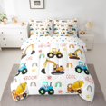 thumbnail image 2 of jejeloiu Equipment Vehicle 7-Piece Twin Bedding Set,Cartoon Excavator Bulldozer Yellow Truck,Ultra Soft Reversible Decor For Boys, 2 of 8