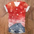 thumbnail image 3 of Blusas de Manga Corta para las Mujeres Causal Cuello en V Camiseta Sólida, Blusas de Verano de las Mujeres para el Hogar Y Diario, 3 of 3