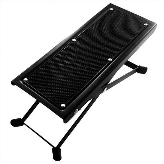 Guitar Foot Stool 4 Position Height Adjustable Foldable Pedal Rest Step Footstool Black