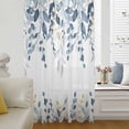thumbnail image 5 of Navy Blue Eucalyptus Sheer Curtains 72 Inches Long, Watercolor Spring Weeping Botanical Light Filering Curtains, Breathable Simi Curtain Privacy Drapes for Living Room Bedroom Window Treatment, 5 of 9