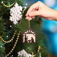 thumbnail image 4 of Adornos navideños Adorno navideño de madera para colgar Adornos navideños multicapa para árbol de Navidad Recuerdo El nacimiento Regalo para la familia, 4 of 4
