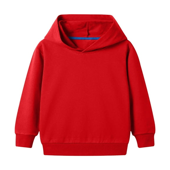 Coerni Toddler Boys Girls Solid Classic Hoodies Pullover Sweatshirt Kids Basic Hooded Long Sleeve School Tops Warm Clothes