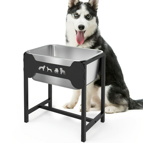 "Heavy-Duty Elevated Dog Water Bowl - 2.5 Gallon Tip-Proof Design with Metal Stand - for Large Breeds & Joint Health