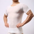 thumbnail image 5 of Summer Savings Clearance Mens Mesh T Shirt See Through Lounge Short Sleeves Sexy Sheer Muscle Tee Tops Breathable Undershirt Clubwear, 5 of 6